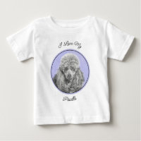 Poodé Jouet miniature Argent gris bleu Chien Art