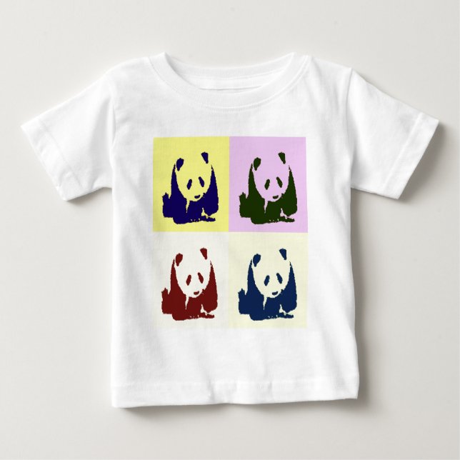 T-shirt Pour Bébé Pop Art Baby Pandas (Devant)