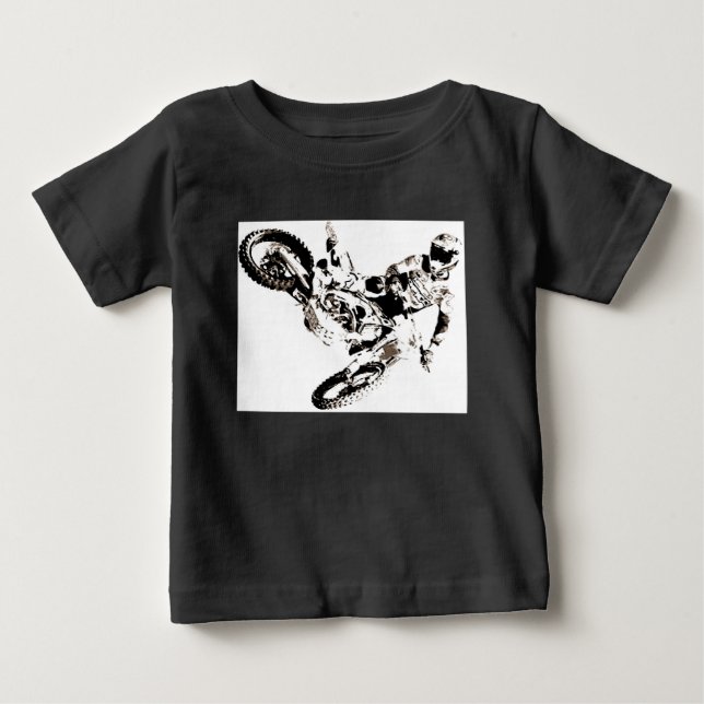 T-shirt Pour Bébé Pop Art Motocross Motorcyle Sport (Devant)