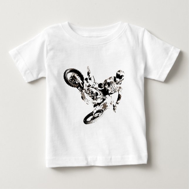 T-shirt Pour Bébé Pop Art Motocross Motorcyle Sport (Devant)