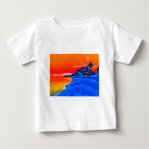 T-shirt Pour Bébé Pop Art Plage Exotique Palmiers