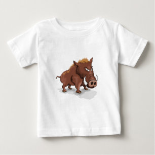 T-shirt Pour Bébé Porc brun sauvage d'humeurs drôles de bande