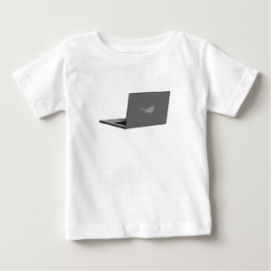 T-shirt Pour Bébé Portable gris avec logo d'oiseau