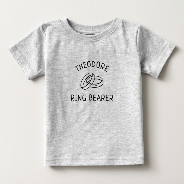 T-shirt Pour Bébé Porte-Bague simple Personnalisée Soirée de mariée (Devant)