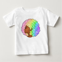 Portrait Afro Pastel Arc-en-Ciel Groovy Rétro Bouc
