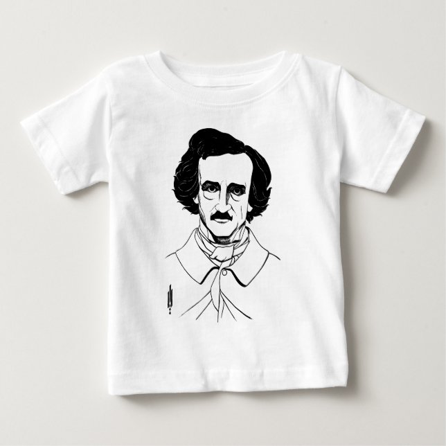 T-shirt Pour Bébé Portrait d'Edgar Allan Poe (Devant)