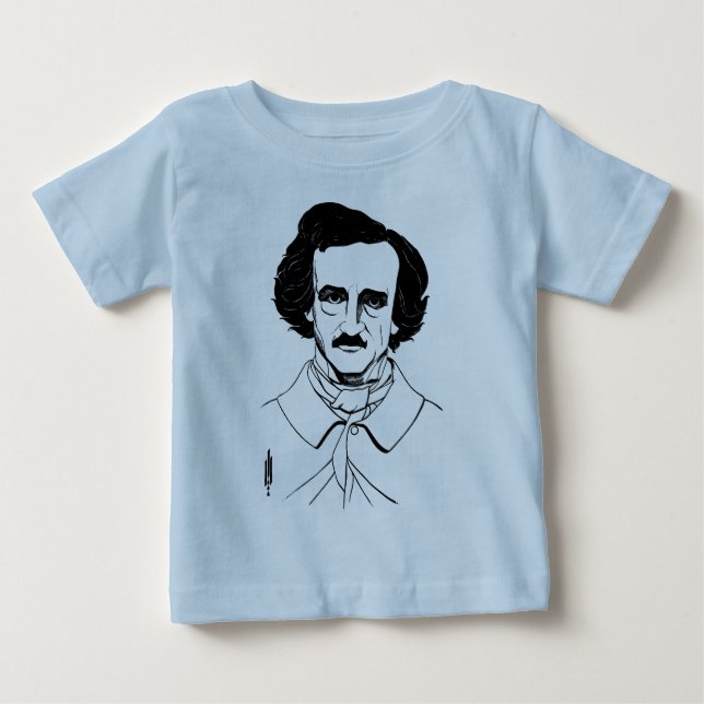 T-shirt Pour Bébé Portrait d'Edgar Allan Poe (Devant)