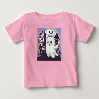 T-shirt Pour Bébé Poster mignon Ghoost avec une torsion joueuse