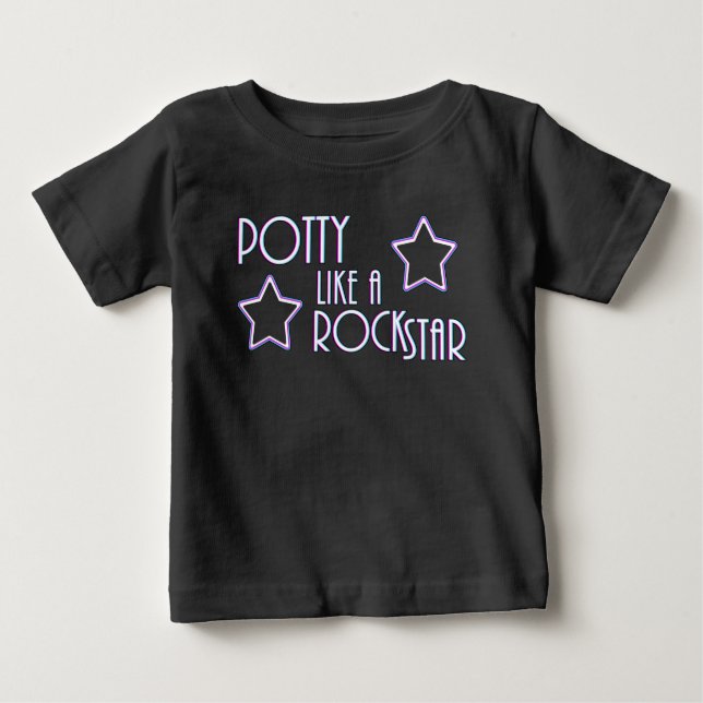 T-shirt Pour Bébé Potty comme une rock star (Devant)