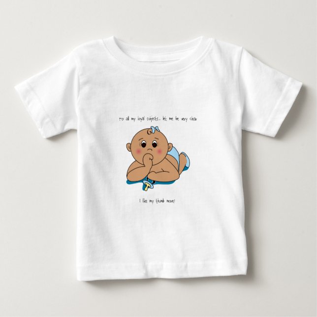 T-shirt Pour Bébé Pouce sucer bébé garçon (Devant)