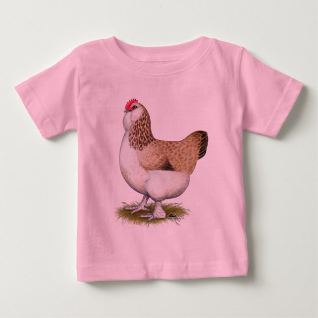 T-shirt Pour Bébé Poule saumonée de Faverolle (Devant)