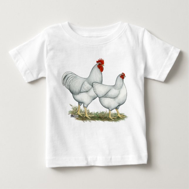T-shirt Pour Bébé Poulets blancs (Devant)