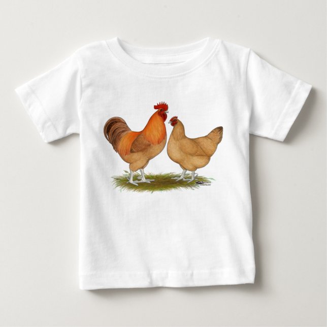 T-shirt Pour Bébé Poulets de couleur chamois du Lincolnshire (Devant)