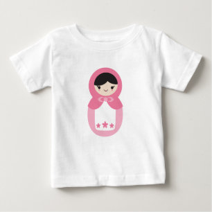 T-shirt Pour Bébé Poupée rose Matryoshka