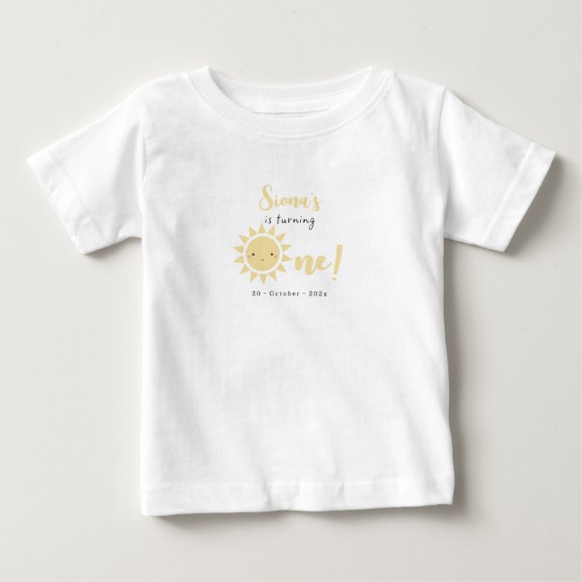 T-shirt pour bébé pour le 1er anniversaire avec un (Devant)