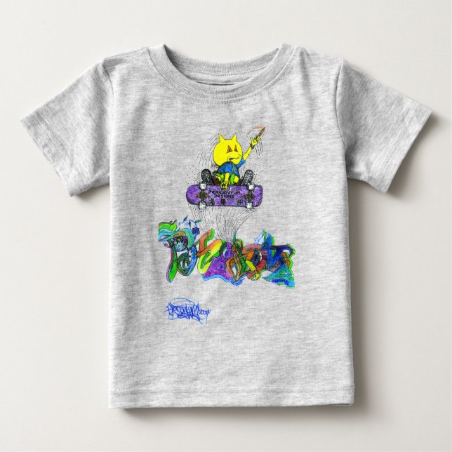 T-shirt Pour Bébé Pourcentage Ollie (Devant)