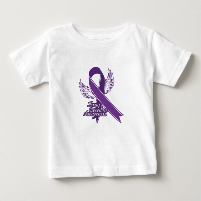 T-shirt Pour Bébé Pourpre pour le cadeau de conscience de surdosage (Devant)