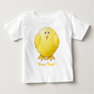 T-shirt Pour Bébé Poussin mignon. Petit oiseau jaune. Texte fait sur