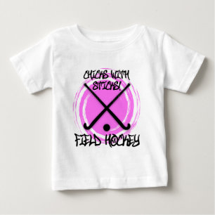 T-shirt Pour Bébé Poussins avec des bâtons - hockey de champ