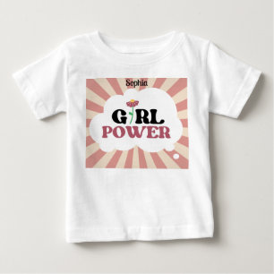T-shirt Pour Bébé POUVOIR DE FILLE. Nom modifiable