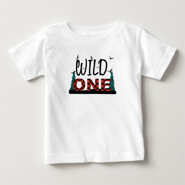 T-shirt Pour Bébé Premier 1er anniversaire d'une chemise de plaid sa (Devant)
