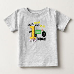 T-shirt Pour Bébé Premier 1er anniversaire - Fête du tracteur sur le