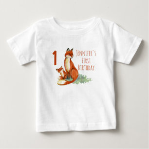 T-shirt Pour Bébé Premier anniversaire avec dessin d'aquarelle de re