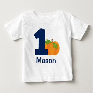 T-shirt Pour Bébé Premier anniversaire Boy Fall Citrouille Personnal