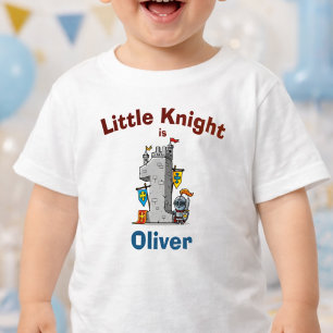 T-shirt Pour Bébé Premier anniversaire Château Médiéval & Chevalier 