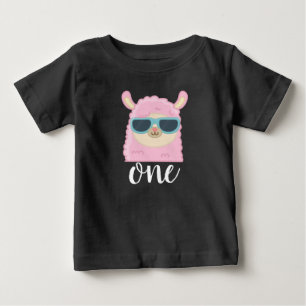 T-shirt Pour Bébé Premier anniversaire Cute Llama Face 1er anniversa