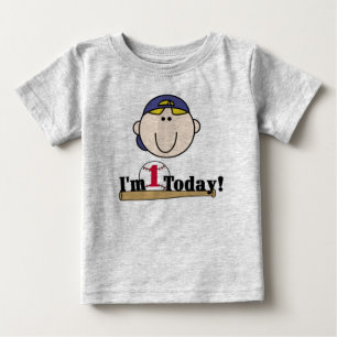 T-shirt Pour Bébé Premier anniversaire de base-ball blond