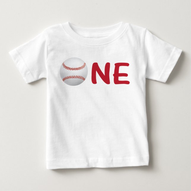 T-shirt Pour Bébé Premier anniversaire de baseball Chemise un avec B (Devant)