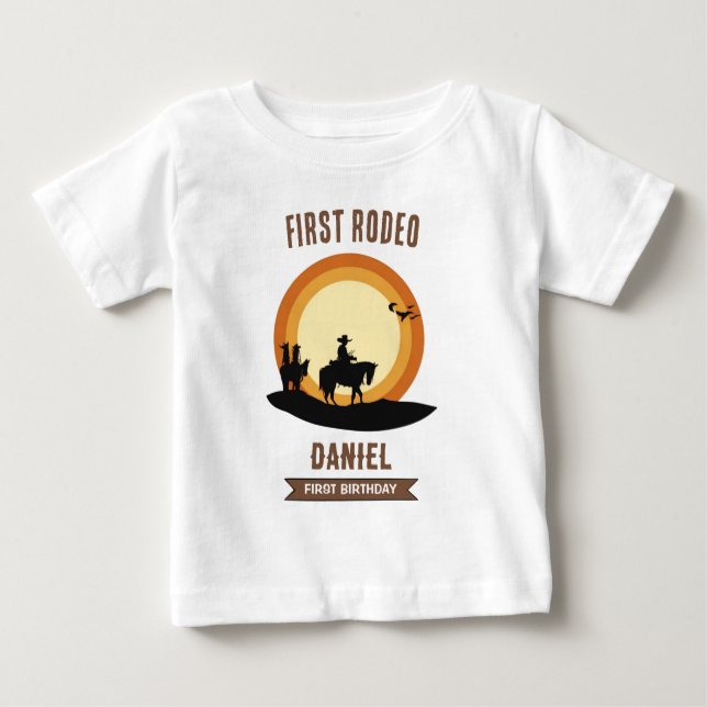 T-shirt Pour Bébé Premier anniversaire de Cowboy (Devant)