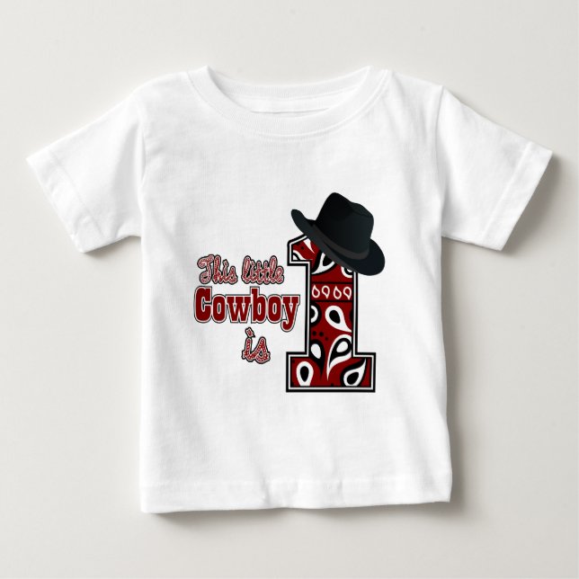 T-shirt Pour Bébé Premier anniversaire de Cowboy (Devant)