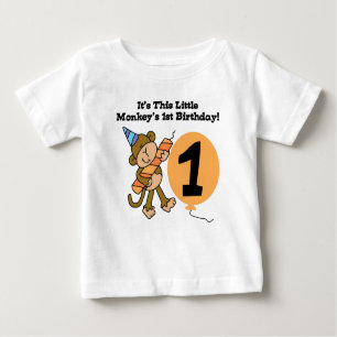 T-shirt Pour Bébé Premier anniversaire de petit singe