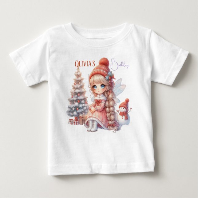 T-shirt Pour Bébé Premier Anniversaire de Petite Fée (Devant)