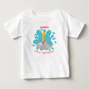T-shirt Pour Bébé Premier anniversaire de Shark Bite 