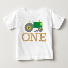 T-shirt Pour Bébé Premier anniversaire du tracteur vert