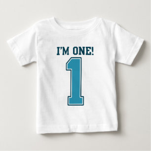 T-shirt Pour Bébé Premier Anniversaire Garçon, Je suis un, Grand Ble