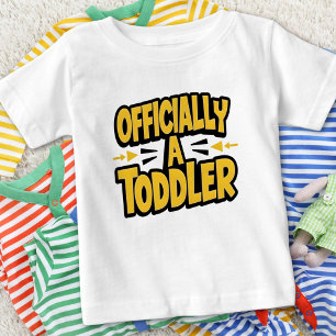 T-shirt Pour Bébé Premier anniversaire "officiellement un bambin"