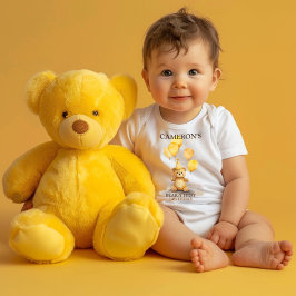 T-shirt Pour Bébé Premier anniversaire ours genre neutre Ours jaune