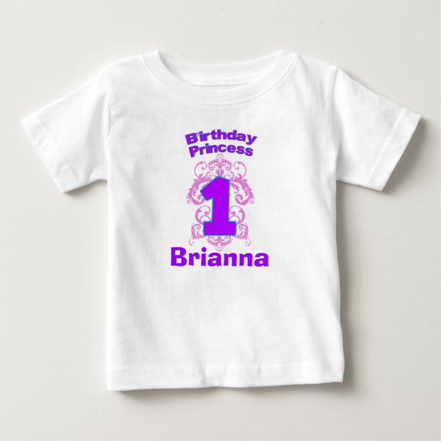 T-shirt Pour Bébé Premier anniversaire princesse chemise (Devant)