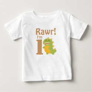 T-shirt Pour Bébé Premier anniversaire, Rawr ! J'ai 1 ans, Dino