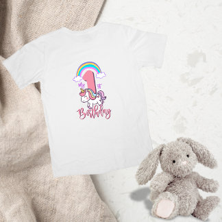 T-shirt Pour Bébé Premier Anniversaire Unicorn Thème Chemise