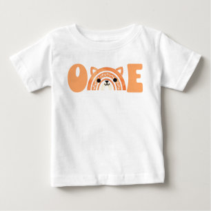 T-shirt Pour Bébé Premier anniversaire Woodland Fox Boho Rainbow