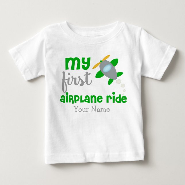 T-shirt Pour Bébé Premier avion de voyage personnalisé (Devant)