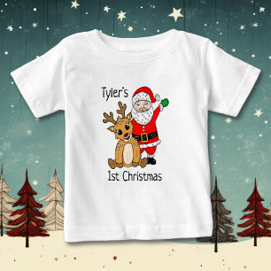 T-shirt Pour Bébé Premier bébé de Noël personnalisé