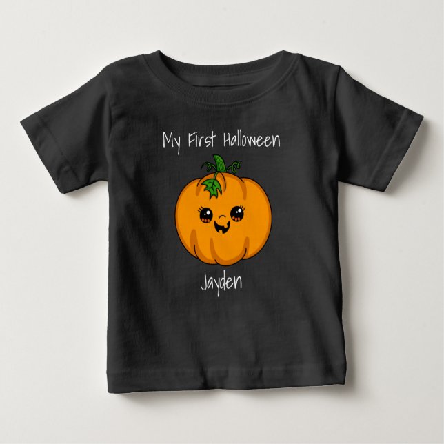 T-shirt Pour Bébé Premier bébé personnalisé Halloween (Devant)