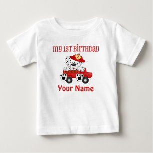T-shirt Pour Bébé Premier camion de pompiers d'anniversaire