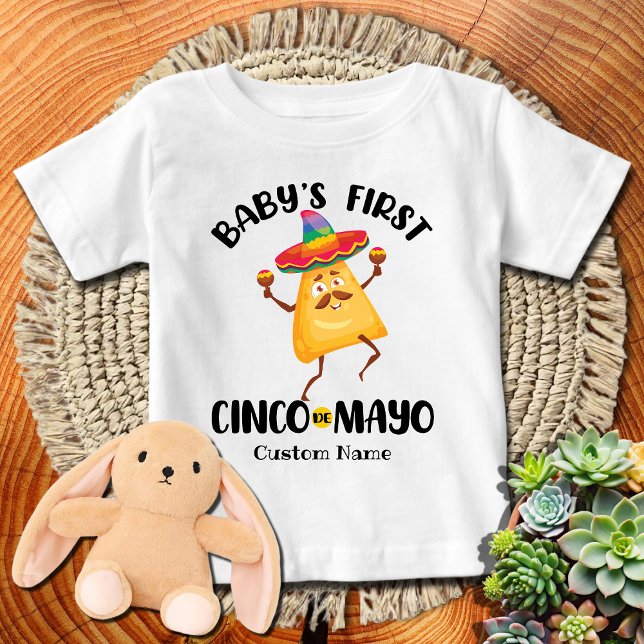 T-shirt Pour Bébé Premier Cinco de Mayo de bébé personnalisé (Créateur téléchargé)